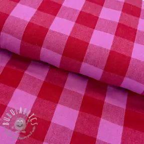 Tessuto di cotone YARN DYED SONJA Checks red fuchsia