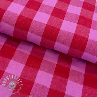 Tessuto di cotone YARN DYED SONJA Checks red fuchsia