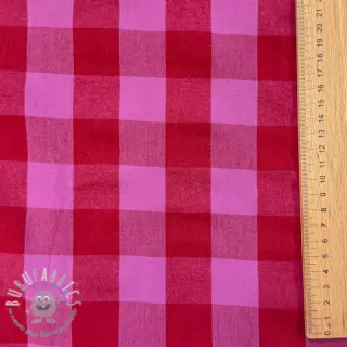 Tessuto di cotone YARN DYED SONJA Checks red fuchsia