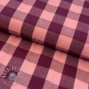 Tessuto di cotone YARN DYED SONJA Checks aubergine