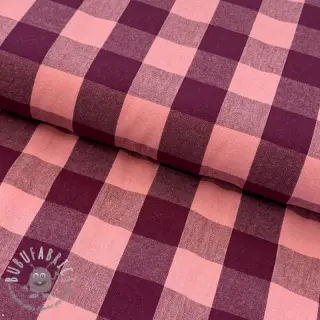 Tessuto di cotone YARN DYED SONJA Checks aubergine