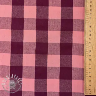 Tessuto di cotone YARN DYED SONJA Checks aubergine