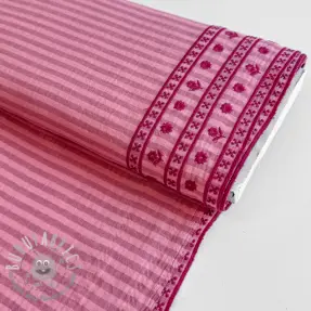 Mussola/Doppia garza EMBROIDERY 1 SIDE BORDER pink