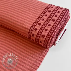 Mussola/Doppia garza EMBROIDERY 1 SIDE BORDER peach