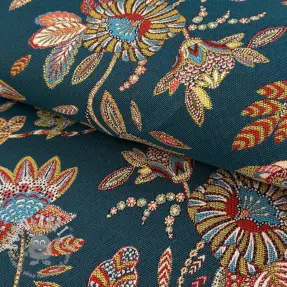 Tessuto decorativo jacquard Bosphore petrole