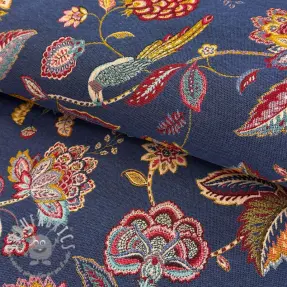 Tessuto decorativo jacquard Palampore bleu