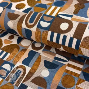 Tessuto decorativo jacquard Nemesis bleu