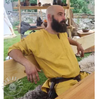 Lino prelavato ochre