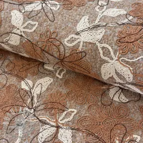 Tessuto per cappotti WOOLY EMBROIDERY Petra beige