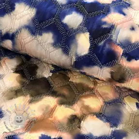 Tessuto trapuntato Aquarel nature gradini blue