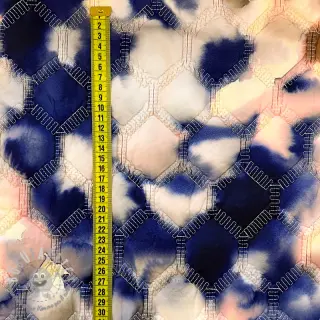 Tessuto trapuntato Aquarel nature gradini blue