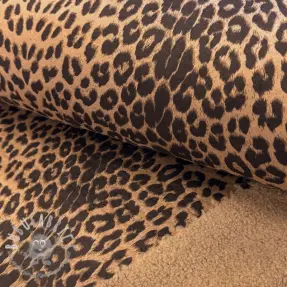Tessuto per cappotti TEDDY SUEDE Panther LEO light brown