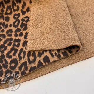 Tessuto per cappotti TEDDY SUEDE Panther LEO light brown