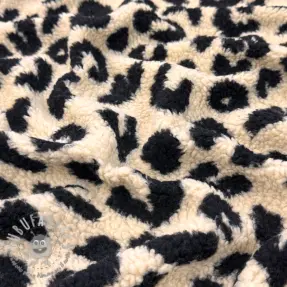 Tessuto per cappotti TEDDY Panther love ecru