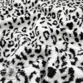 Tessuto per cappotti TEDDY Panther love off white