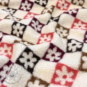 Tessuto per cappotti TEDDY JACQUARD Square flowers