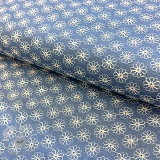 JEANS DENIM VELVET JACQUARD Flowers black