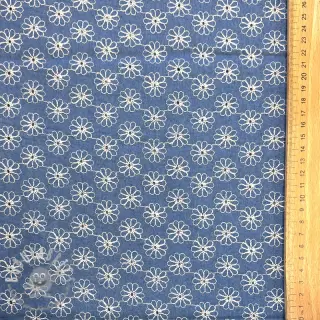 JEANS DENIM VELVET JACQUARD Flowers black