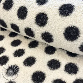 Tessuto per cappotti TEDDY Big dots black