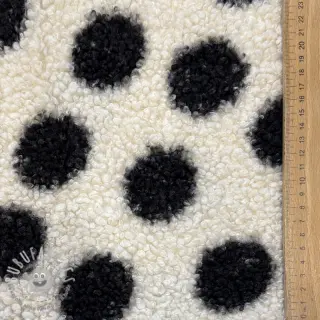 Tessuto per cappotti TEDDY Big dots black