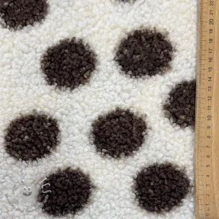Tessuto per cappotti TEDDY Big dots brown