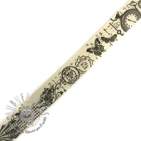 Nastro di cotone Stamps black