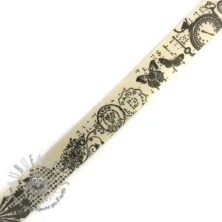 Nastro di cotone Stamps black