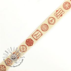 Nastro di cotone Stamps pink