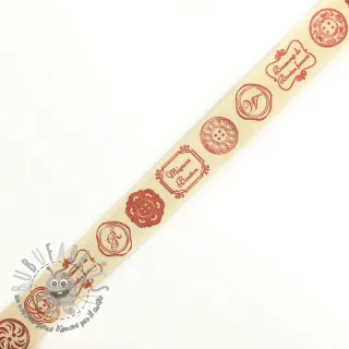 Nastro di cotone Stamps pink