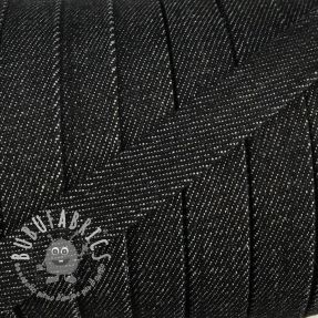 Cordino di cotone piatto 15 mm Denim black