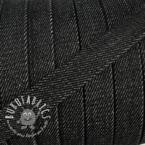 Cordino di cotone piatto 15 mm Denim black