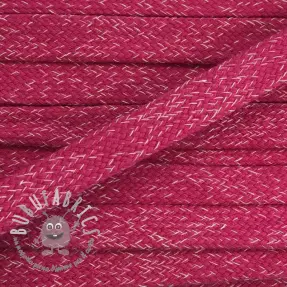 Cordino di cotone piatto 15 mm melange fuchsia