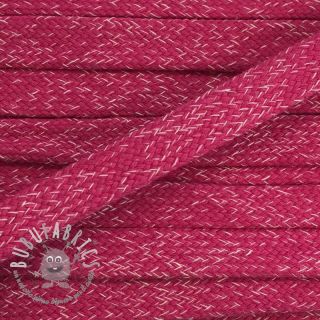 Cordino di cotone piatto 15 mm melange fuchsia
