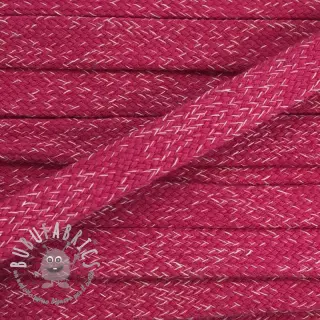 Cordino di cotone piatto 15 mm melange fuchsia