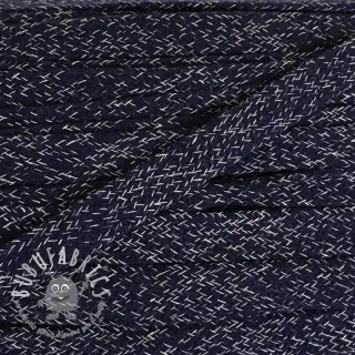 Cordino di cotone piatto 15 mm melange marine