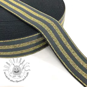 Elastico liscio 4 cm LUREX GOLD dark grey