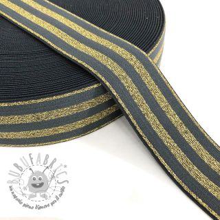 Elastico liscio 4 cm LUREX GOLD dark grey
