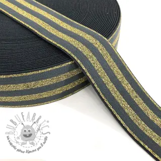 Elastico liscio 4 cm LUREX GOLD dark grey