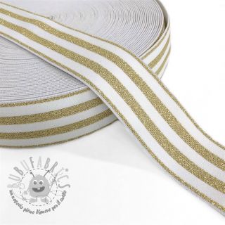 Elastico liscio 4 cm LUREX GOLD off white