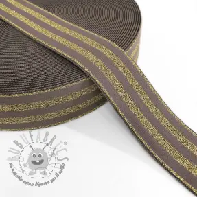Elastico liscio 4 cm LUREX GOLD taupe