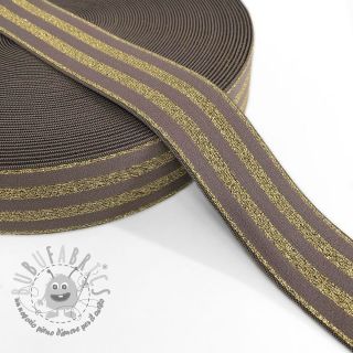 Elastico liscio 4 cm LUREX GOLD taupe