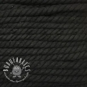 Cordino di cotone ritorto 12 mm black