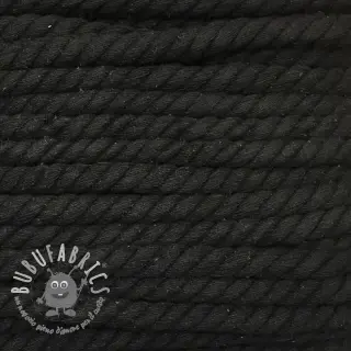 Cordino di cotone ritorto 12 mm black