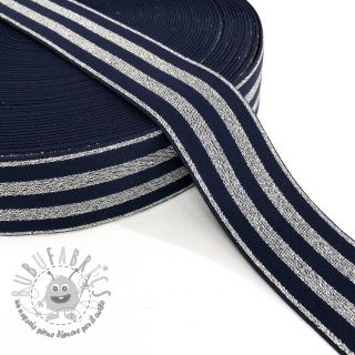 Elastico liscio 4 cm LUREX SILVER dark blue