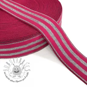 Elastico liscio 4 cm LUREX SILVER fuchsia