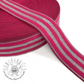 Elastico liscio 4 cm LUREX SILVER fuchsia