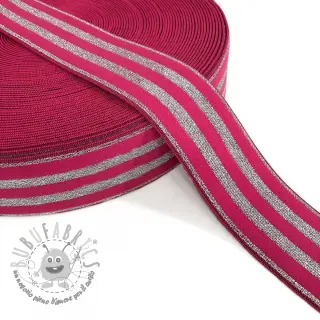 Elastico liscio 4 cm LUREX SILVER fuchsia