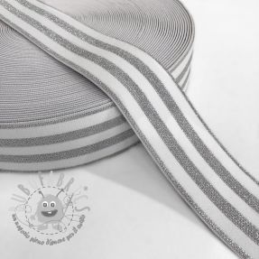 Elastico liscio 4 cm LUREX SILVER off white