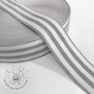 Elastico liscio 4 cm LUREX SILVER off white
