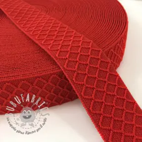 Elastico liscio 4 cm Rhombus red